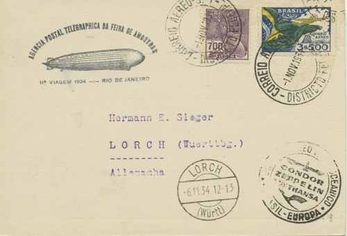 Zeppelin LZ 127, 11. Südamerikafahrt 1934 Brasilien Mustermesse Rio (X16991)