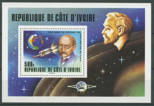 Elfenbeinküste 1978 Max Planck Nobelpreis d. Physik Block 11 postfrisch (C27773)