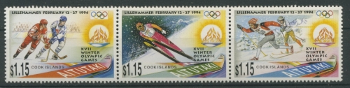Aitutaki 1994 Olympische Winterspiele Lillehammer 713/15 ZD postfrisch (C27784)