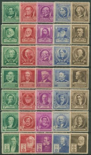 USA 1940 Berühmte Amerikaner 455/89 postfrisch