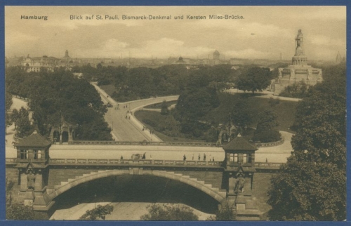 Hamburg Blick auf St. Pauli Kersten Miles-Brücke, ungebraucht (AK1515)