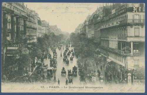 Paris Le Boulevard Montmartre, gelaufen 1902 (AK1498)