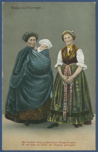 Gruß aus Thüringen Frauen in Tracht, ungebraucht (AK1574)
