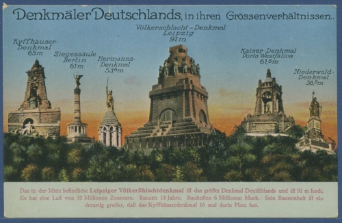 Denkmäler Deutschlands Leipzig Völkerschlachtdenkmal, ungebraucht Einriß (AK1585)