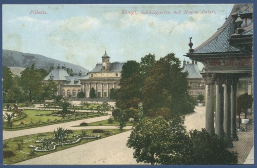 Pillnitz Königlicher Schloßgarten Neues Palais, ungebraucht l. fleckig (AK1596)