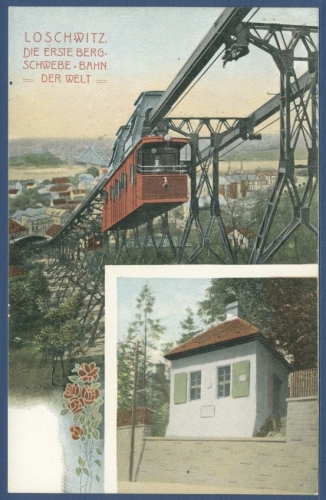 Loschwitz Die erste Berg-Schwebebahn der Welt, ungebraucht (AK1601)