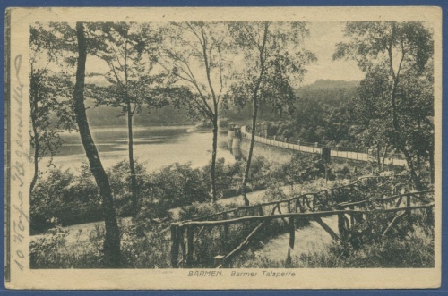 Barmen Wuppertal Barmer Talsperre, gelaufen 1924 (AK1645)