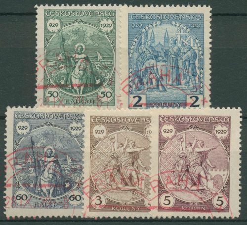 Tschechoslowakei 1929 Herzog Wenzel I. von Böhmen 283/87 gestempelt
