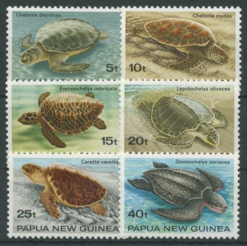 Papua Neuguinea 1984 Reptilien Meeresschildkröten 467/72 postfrisch