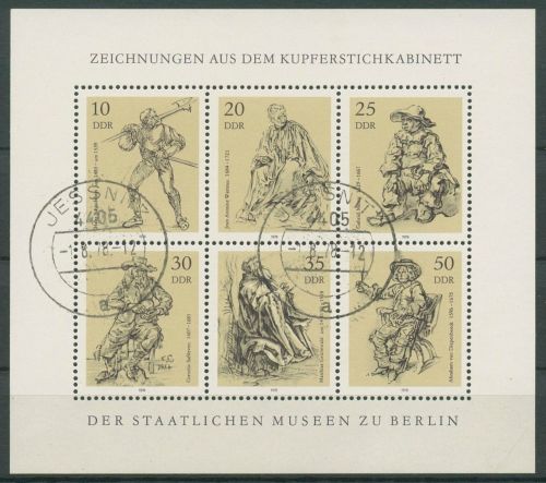 DDR 1978 Kupferstich Zeichnungen Kleinbogen 2347/52 K gestempelt (C96998)