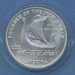 USA Dollar 2000 Leif Ericson KM 313, Silber Uncirculated, st (m1874)