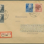 SBZ Allgemeine Ausgabe 1948 195 als Mischfrankatur, geprüft, kl. Fehler (T17882)
