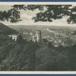 Heidelberg Blick auf Schloß und Stadt Foto, gelaufen 1931 (AK1904)