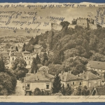 Badenweiler Ruine mit Rheinebene, gelaufen 1927 (AK1912)