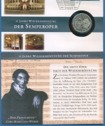 Bund 2010 Wiedereröffnung der Semperoper Numisbrief 10 Euro + Markenfolder (N45)