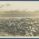 Badenweiler Gesantansicht Blick auf die Vogesen, gelaufen 1930 (AK1951)