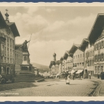 Bad Tölz Marktstraße Sparkasse Bierhalle, gelaufen 1939 (AK2194)