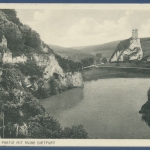 Donautal Partie mit Ruine Dietfurt, gelaufen 1928 (AK2219)