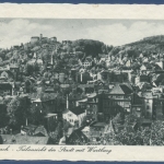 Eisenach Teilansicht der Stadt mit Wartburg, gelaufen 1939 (AK2279)