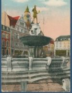 Aachen Denkmal Kaiser Karl des Großen, gelaufen Marke fehlt (AK2397)