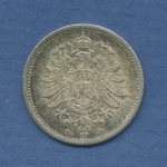 Deutsches Reich 20 Pfennig 1876 D, Kursmünze Silber, J 5, vz+ (m2177)
