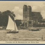 Prenzlau mit Marienkirche am Uckersee , gelaufen 1935 (AK2481)