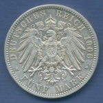 Baden 5 Mark 1906 G, Goldene Hochzeit Großherzog Friedrichs, J 35 vz/st (m2223)