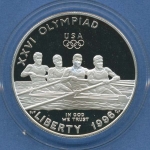 USA Dollar 1996 Atlanta Olympics Rudern KM 272, Silber PP proof (m2246)