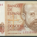 Spanien 200 Pesetas 1980, De las Alas, KM 156, kassenfrisch (K149)