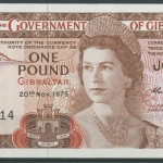 Gibraltar 1 Pound 20.11.1975, KM 20 a, leicht gebraucht (K152)