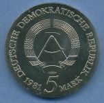 DDR 5 Mark 1981 Tilmann Riemenschneider, J 1580 vz/st (m4838)