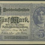 Dt. Reich 5 Mark 1917, DEU-61b Serie Z, fast kassenfrisch (K1469)