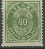 Island 1876 Ziffer und Krone im Oval 11 mit Falz, kl. Fehler