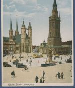 Halle an der Saale Marktplatz Kirchen Straßenbahn, ungebraucht (AK5859)