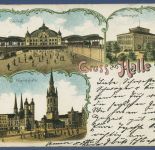 Gruss aus Halle an der Saale Universität Bahnhof, gelaufen 1902 (AK5848)