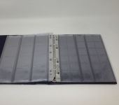 NUMIS Münzalbum blau mit 5 Blättern für bis zu 96 Münzen ,gebraucht (ZM13)