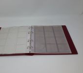 KABE Münzalbum NUMIS rot mit 5 Blättern für 60 Münzen bis 44 mm,gebraucht (ZM21)