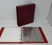 Münzalbum/KA NUMIS rot mit 5 Blättern für 60 Münzen bis 44 mm,gebraucht (ZM23)