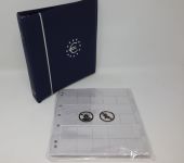 Münzalbum NUMIS blau mit 5 Blättern für 15 EURO-Sätze, gebraucht (ZM24)