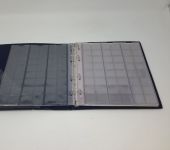 Münzalbum blau mit 5 Blättern für 240 Münzen bis 17 mm, gebraucht (ZM29)
