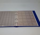 Münzalbum NUMIS blau mit 5 Blättern für 169 Münzen bis 34 mm,gebraucht (ZM38)