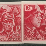 Deutsches Reich 1945 Sturmabt., Schutzst. 909/10 U ungezähnt postfrisch geprüft