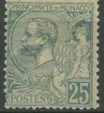 Monaco 1891 Fürst Albert I. und Allegorie 16 mit Falz, Mängel