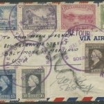 Niederl. Indien 1946 Marine Postkantor auf Luftpost- Retourbrief (G3595)