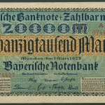 Bayerische Notenbank 20000 Mark 1923, Ro 722 a gebraucht (K227)