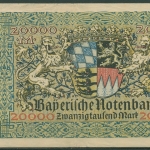 Bayerische Notenbank 20000 Mark 1923, Ro 722 a gebraucht (K227)