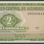 Nicaragua 2 Cordobas 1972, KM 121 a kassenfrisch (K483)
