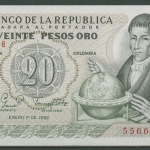 Kolumbien 20 Pesos 1.1.1982, KM 409 d kassenfrisch (K542)