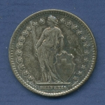 Schweiz 1 Franken 1920 B, Stehende Helvetia, KM 24 ss-vz bunte Patina (m2539)