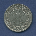 Deutsches Reich 50 Pfennig 1935 J, Kursmünze Nickel J 324 vz (m2600)